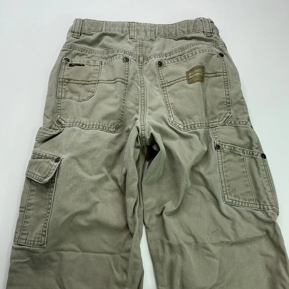 Columbia Khaki Cargo Pants Kids Size 10 Youth Rugged Cotton Canvas Outdoor